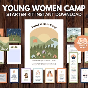 LDS YW Girls Camp Starter Kit  | Devotionals, Posters & Treat Tags and More | Digital Download