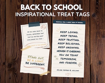 Back to School Inspirational Treat Tags or Prints | LDS Youth Young Women Primary Kids | Digital Download