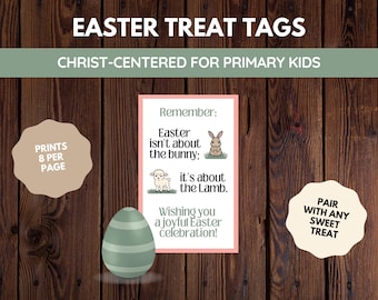 LDS Primary Easter Treat Tag Handout | It's About the Lamb (Digital Download)