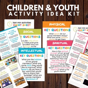 Children and Youth 52+ Activity Ideas PDF Listing: Last Minute/Low Prep Activities/Guiding Questions + More