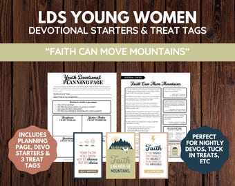 LDS Youth Devotional Starters and Treat Tag Kit | Faith Can Move Mountains | Digital Download