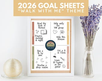 2026 LDS Youth YW Goal Sheets | Walk with me Moses 6:34 | Digital Download