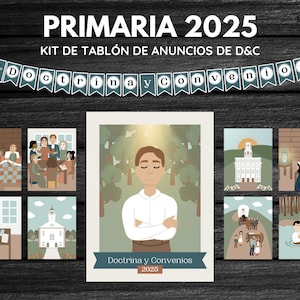Tema Para La Primaria 2025: Doctrina y Convenios Kit de Tablón de Anuncios | 2025 Primary Bulletin Board SPANISH version | Digital Download
