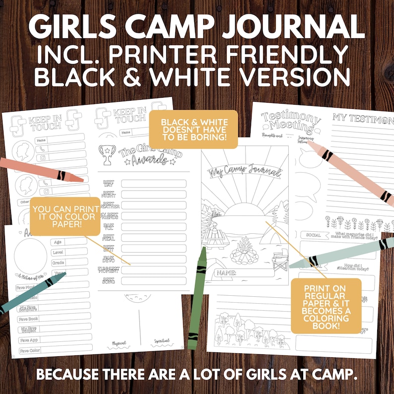 LDS Girls Camp Journal Digital Download Color or Black/White image 7