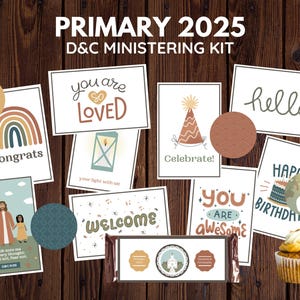 Kit de ministración de Doctrina y Convenios de la Primaria SUD 2025 / Tarjetas postales para ocasiones especiales y etiquetas de obsequios / Descarga digital