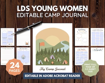 LDS Young Women or Girls Camp Journal | Digital Download | Color or Black/White