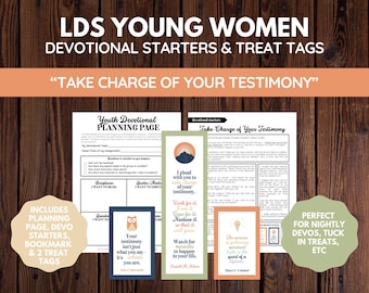 LDS Youth Devotional Starters and Treat Tag Kit | Take Charge of Your Testimony | Digital Download