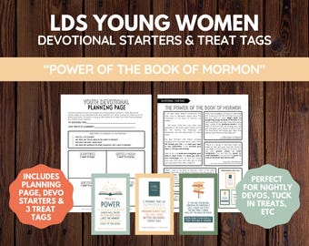 LDS Youth Devotional Starters and Treat Tag Kit | The Power of the Book of Mormon | Digital Download