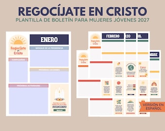 2027 LDS Youth Theme Rejoice in Christ Newsletter kit | Regocíjate en Cristo Kit de Boletín de MJ SUD | Spanish Version | Digital Download