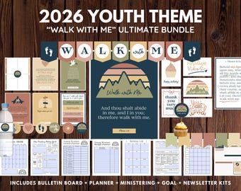 2026 Ultimate LDS Youth YW Theme Bundle | Walk with Me | Planner + Bulletin Board + Ministering + Goal + Newsletter | Digital Download