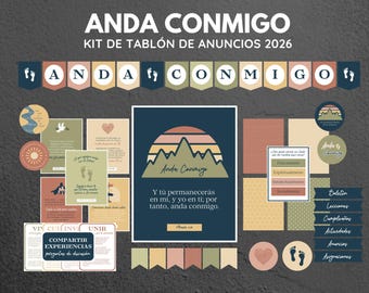 2026 LDS Youth Theme Walk with Me bulletin board kit | Anda Conmigo Tablón de Anuncios MJ | Spanish Version | Digital Download