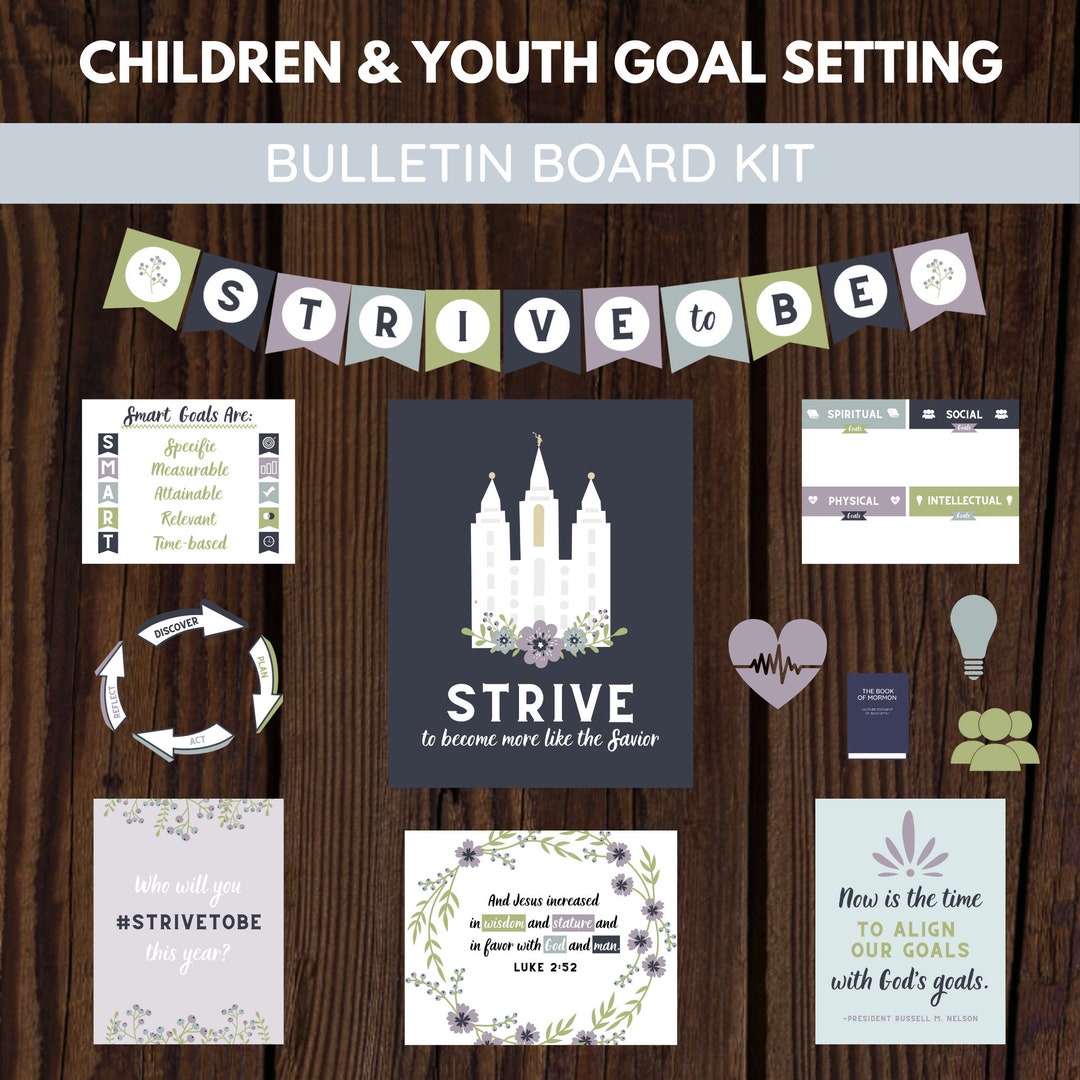 Primary Goal Board Artwork and Achievement Trackers Latter Day Saint Goal  Development 