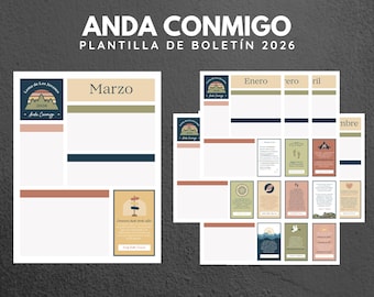 2026 LDS Youth Theme Walk with Me Newsletter kit | Anda Conmigo Kit de Boletín de MJ SUD | Spanish Version | Digital Download