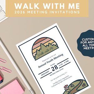 2026 LDS Youth Theme Meeting Invitations and Textable Image | Walk with Me Moses 6:34 | Digital Download