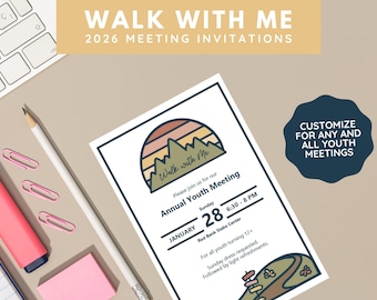 2026 LDS Youth Theme Meeting Invitations and Textable Image | Walk with Me Moses 6:34 | Digital Download