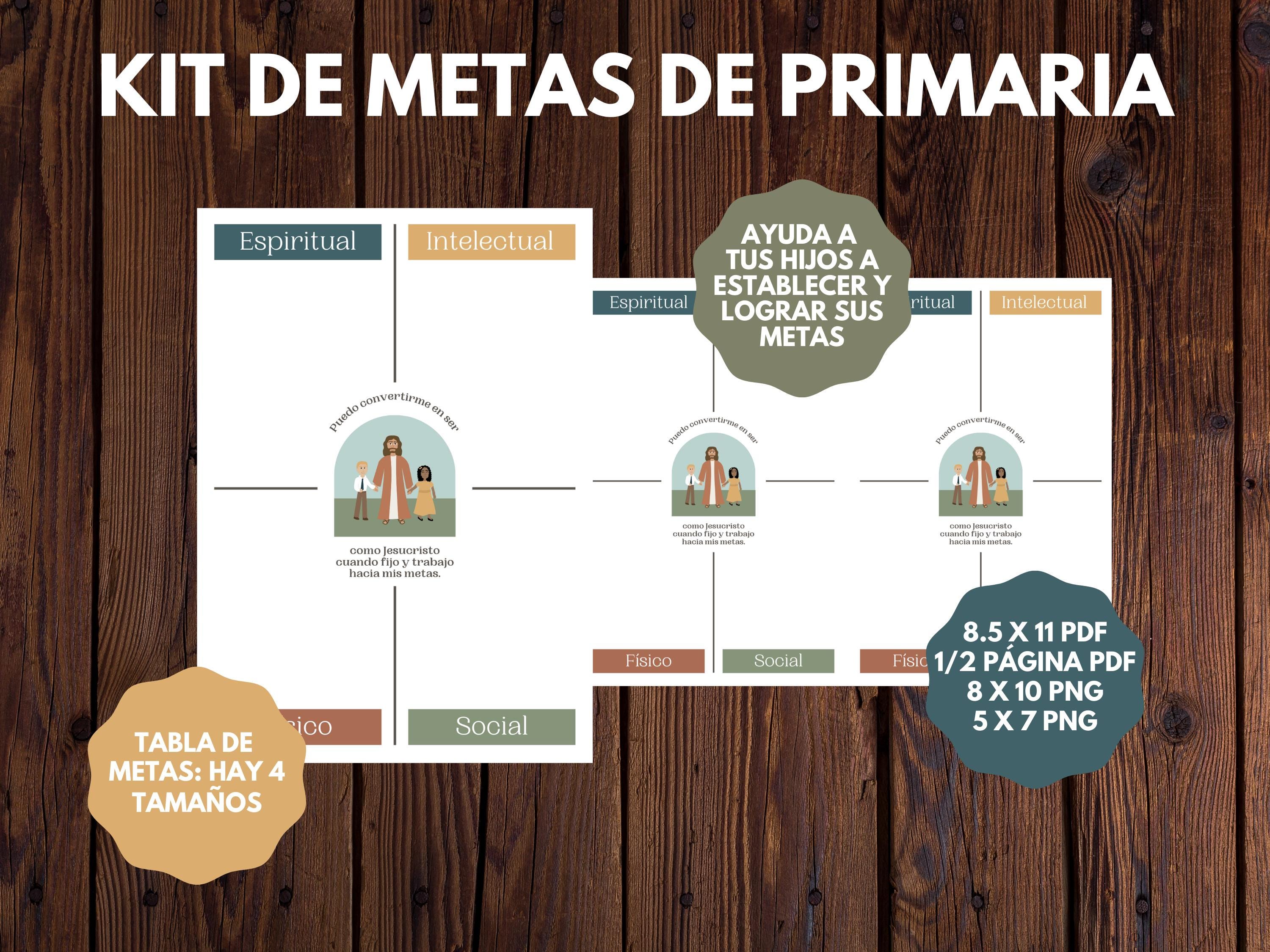 Metas Lds Kit De Metas Niños Y Jóvenes De La Primaria SUD | LDS SPANISH Children ...