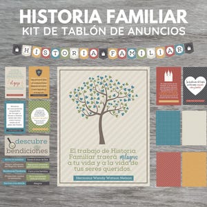 SUD Sociedade de Socorro Kit de Tablão de Anúncios do Templo e História Familiar | Versão em espanhol | Baixar Digital