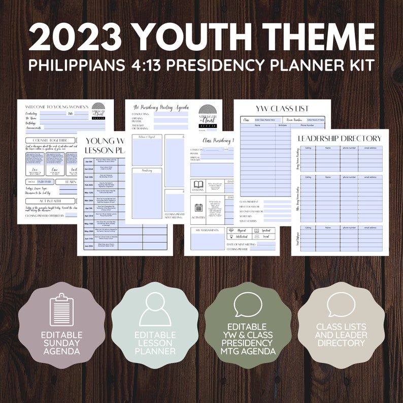 2023 Young Women Presidency &amp; Class Presidency Planner - Etsy