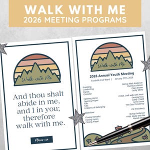 2026 Walk with Me Youth Meeting Program Templates | Moses 6:34 | Editable Digital Download