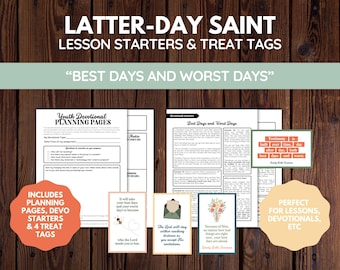 LDS Young Women Lesson Starters & Treat Tags | Best Days and Worst Days theme | Digital Download