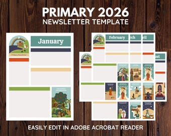 2026 LDS Primary Old Testament Come Follow Me Newsletter Templates | Instant Digital Download