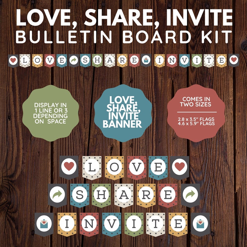 LDS Relief Society Love Share Invite Bulletin Board Kit Etsy