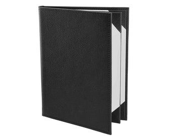 Set of 10 Menu Covers Made of Premium Faux Leather - 8.5" X 11" - 2, 4, 6 and 8 Views - Black and Brown