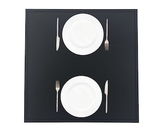 Set of 5 Full Table Placemats Made of Premium Heavy Duty Faux Leather - Leather Tablecloths for Restaurants