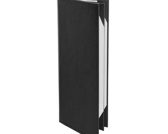 Set of 10 Menu Covers Made of Premium Faux Leather - 4.25" X 11" - 2, 4, and 6 - Black and Brown - Wine List