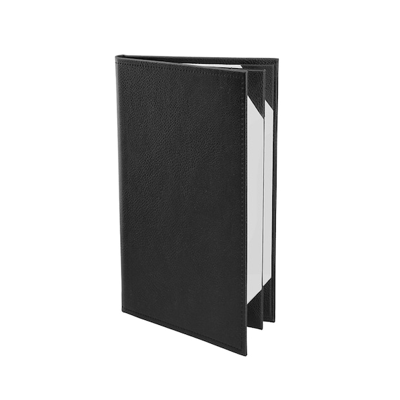 Black, 2 Views Menu Covers Made of Premium Faux Leather - 8.5 X 14 10-Pack 