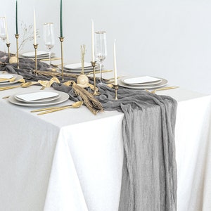 Silver Grey Boho Wedding Cheesecloth table runner Wedding arch tape Rustic wedding centerpiece Sand ceremony Rustic wedding arbor decor