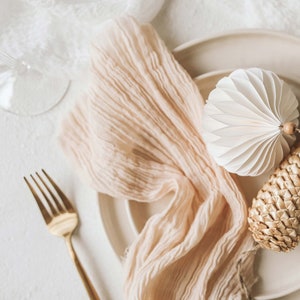 Boho Wedding Cheesecloth Napkins Cotton gauze napkins raw edges Farmhouse table linens Cloth dinner napkins Birthday party tableware