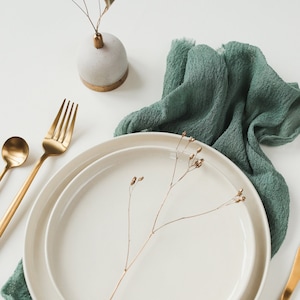 Tiefes Salbeigrün Hochzeit Tischdeko rustikale Hochzeit Stoffservietten Weihnachten Tischdeko Gaze Baumwollservietten Boho Hochzeit Tischdeko Baby shower