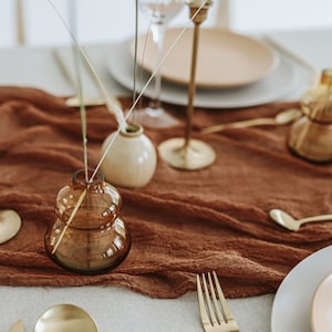 Terracotta Wedding centerpiece Fall table runner Cheesecloth Rustic wedding table decor fall wedding decor gauze boho wedding arch decor