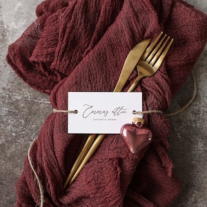 Burgundy Boho Wedding Cheesecloth Maroon table runner Wedding arch tape Rustic wedding centerpiece Christmas table decor