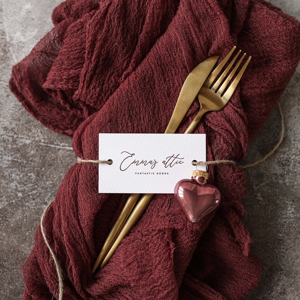 Burgundy Boho Wedding Cheesecloth Maroon table runner Wedding arch tape Rustic wedding centerpiece Christmas table decor