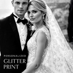 Valentine’s Day Gift - Personalized Glitter Prints - Handmade Wedding Anniversary Gift - Custom Glitter Printed Photos