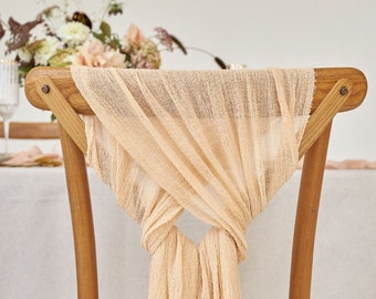 Boho chair sash for wedding ceremony decor Bridal shower chair cover Wedding chair decor Beach Wedding aisle decor Gauze Chair sashes