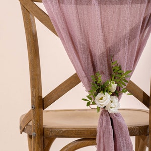 Romantic wedding ceremony decor Bridal shower chair cover Boho Wedding chair decor Beach Wedding aisle decor Gauze Chair sash