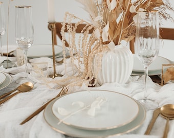 Umi Woven Table Runner - Beige & White, Cotton Jute-Look, 13x74 Inch, With Tassels, For Dining & Decor
