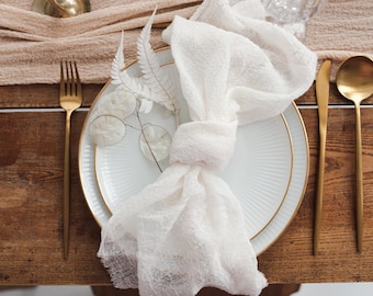 Boho Wedding table decor Cloth napkins bridal Shower decor Wedding napkins Rehearsal dinner decoration Cheesecloth napkins