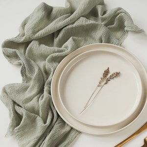 Sage Green wedding napkins Fall table decor Boho Cheese cloth napkins Rustic wedding decor Gauze napkins Thanksgiving table decor