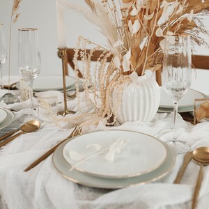 Décor de table de mariage Boho Wedding Cheesecloth table runner Beige Thanksgiving Table Decor Centre de table rustique