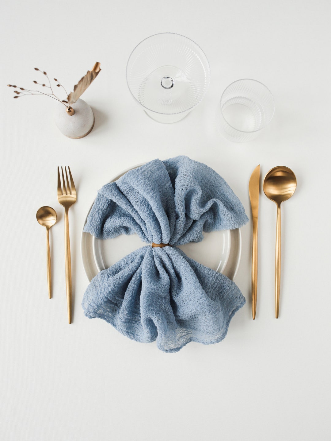 Dusty Blue Cheesecloth Napkin Rustic Wedding Gauze Napkin Etsy