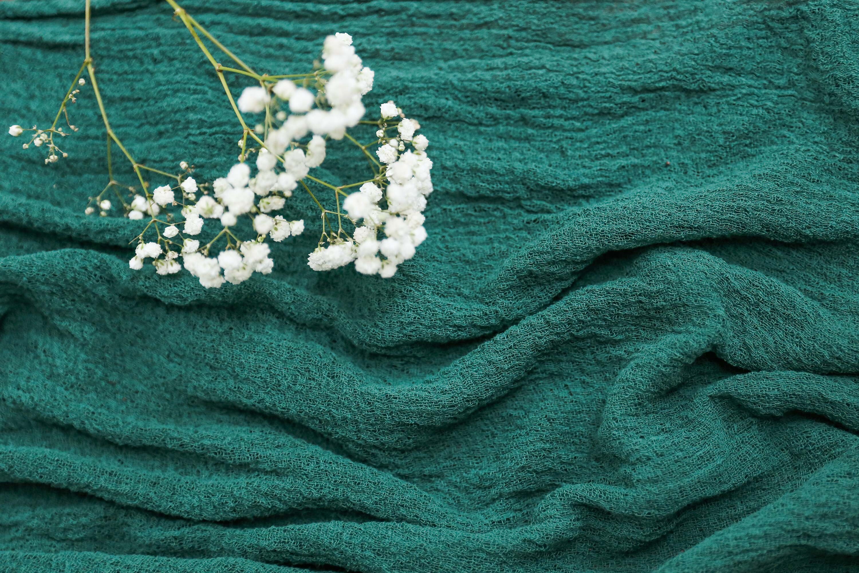 Emerald Green Boho Wedding Cheesecloth Table Runner Wedding Etsy