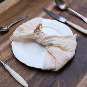 Ivory Cotton gauze napkin Rustic wedding gauze napkin Wedding napkins Cheesecloth napkins Boho Wedding napkins