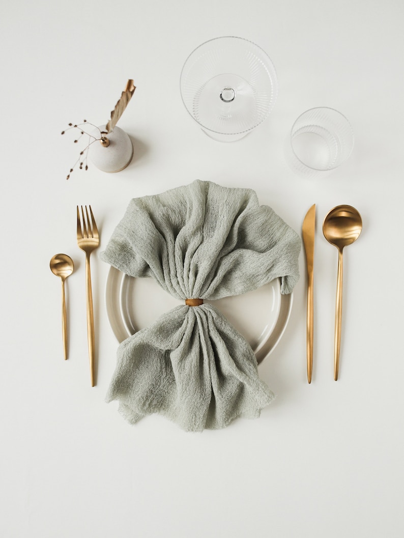 Sage Green Cheesecloth Napkin Rustic Wedding Gauze Napkin Etsy Canada