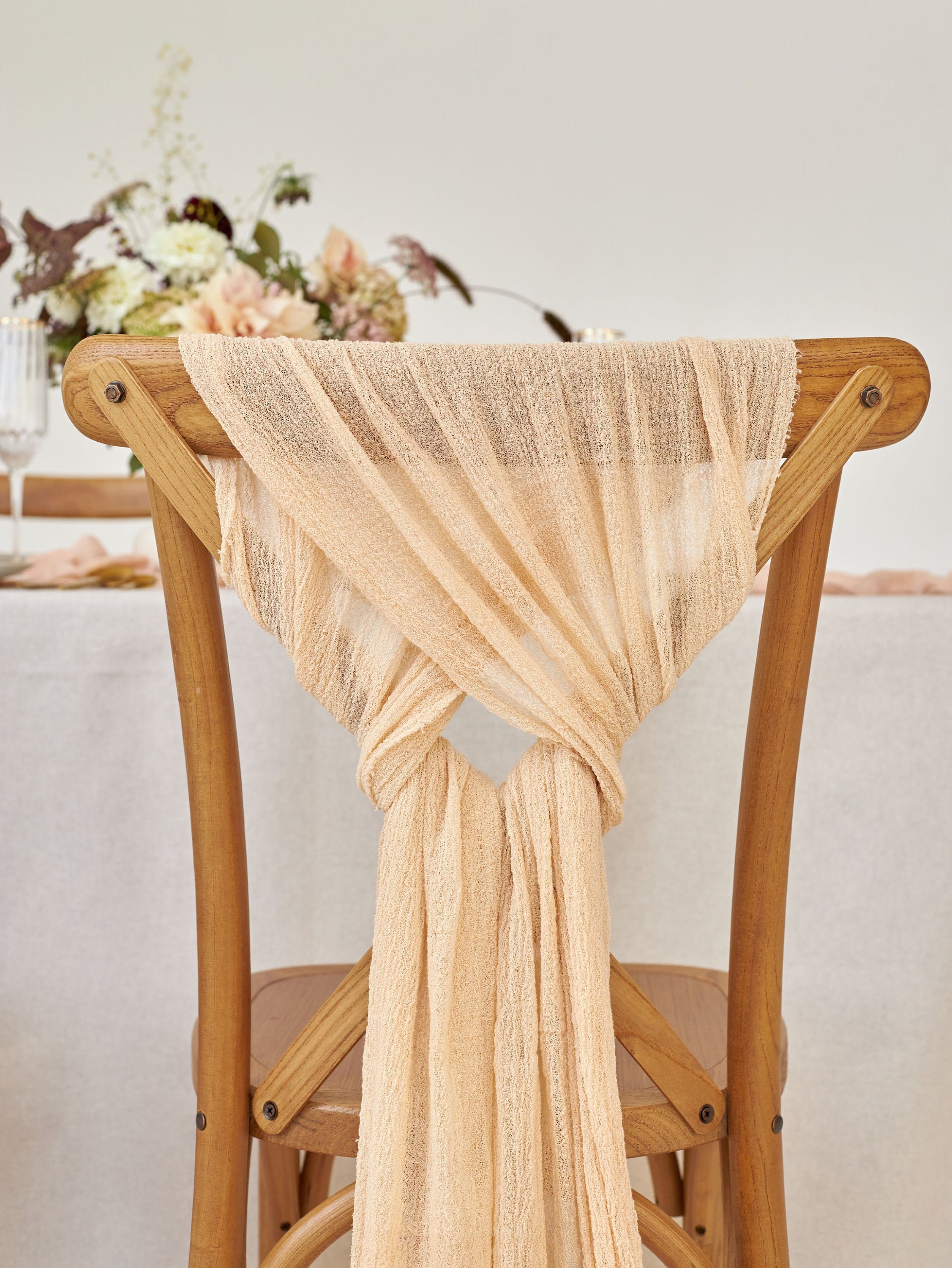 10/50 Pièces Comme Ceintures De Chaise En Mousseline De Soie