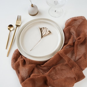 Serviettes en tissu orange brûléEs serviettes de mariage Boho rust serviettes de table de gaze de ferme Terracotta Table de mariage centre de table de thanksgiving décoration de table