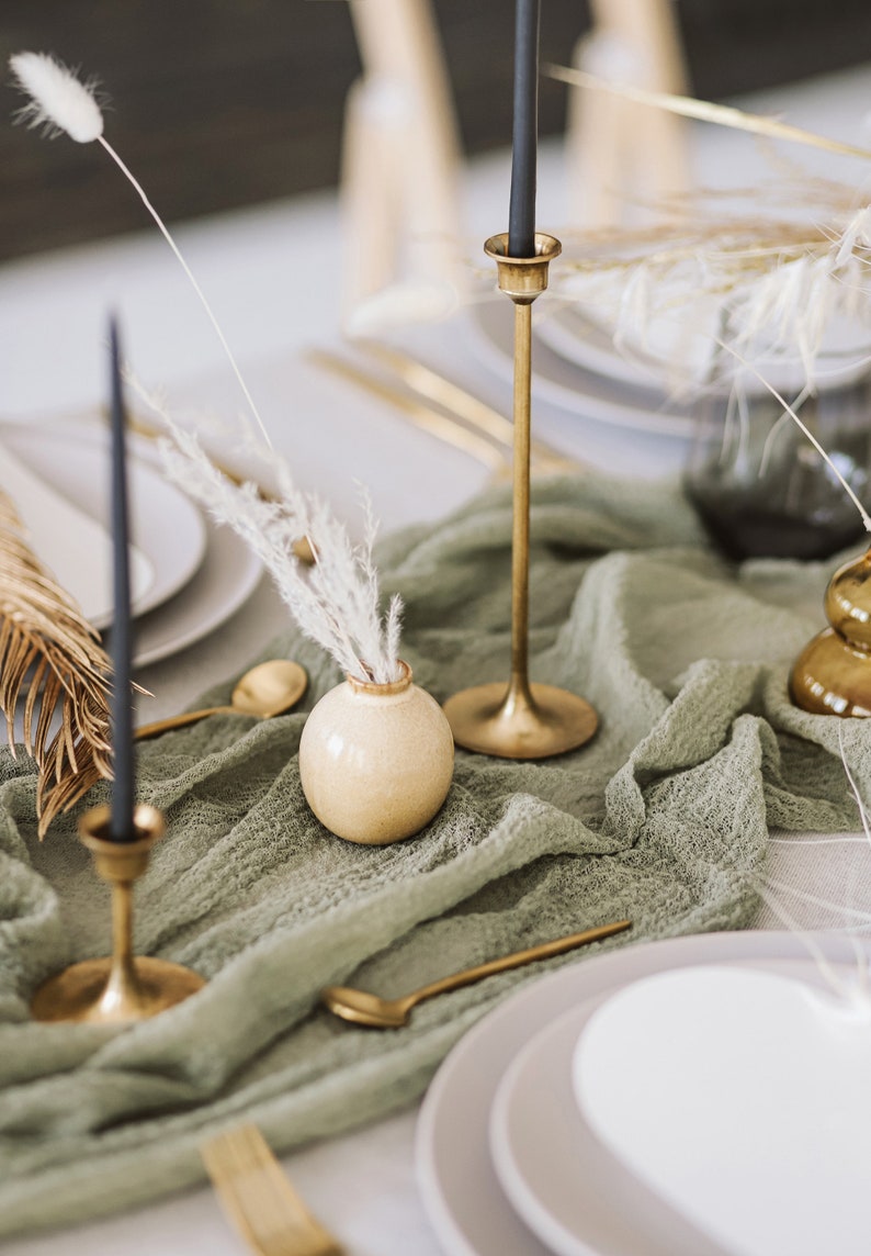 Sage Green Boho Wedding Cheesecloth table runner Wedding arch tape Rustic wedding centerpiece Sand ceremony Rustic wedding arbor decor image 1